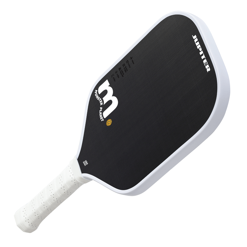 One-piece hot press racket Jupiter rimmed white