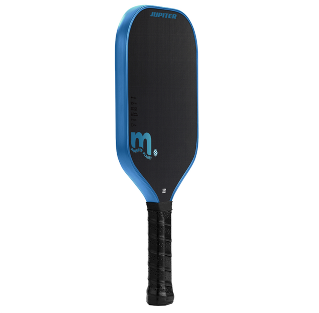 One-piece hot press racket Jupiter rimmed blue