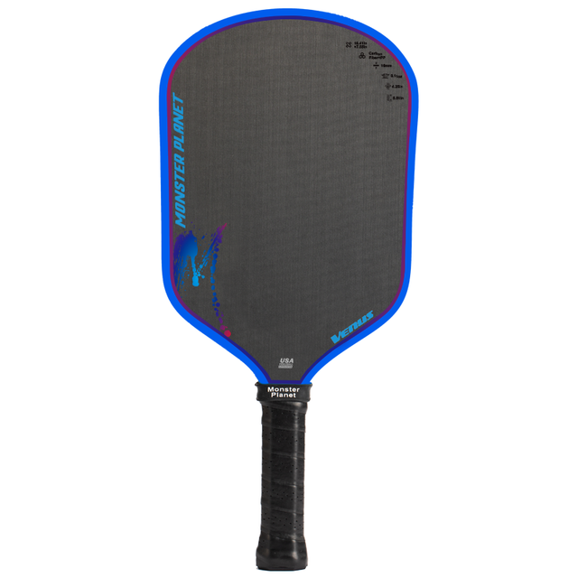 One-piece hot press racket Venus rimmed blue