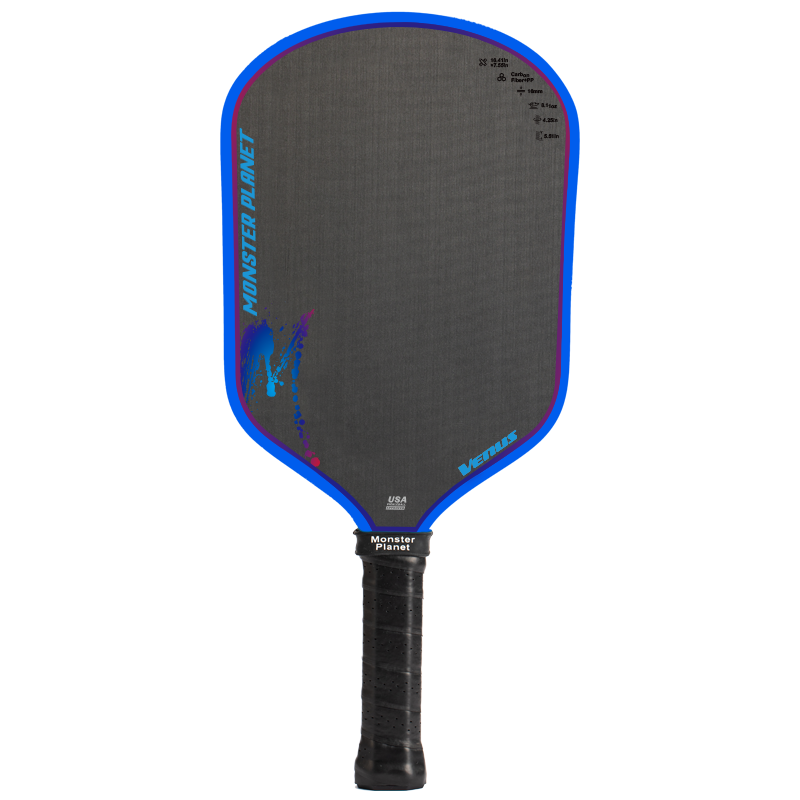 One-piece hot press racket Venus rimmed blue