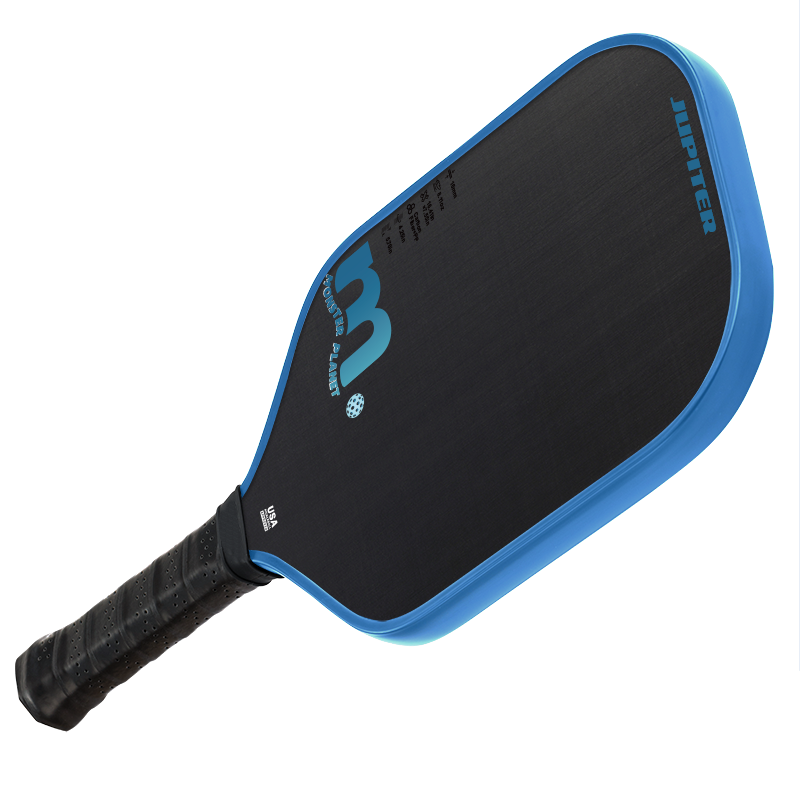 One-piece hot press racket Jupiter rimmed blue
