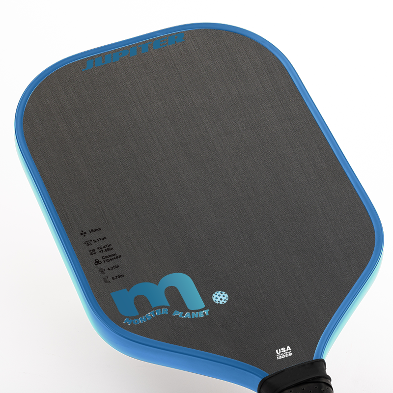 One-piece hot press racket Jupiter rimmed blue